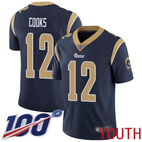 Los Angeles Rams Limited Navy Blue Youth Brandin Cooks Home Jersey NFL Football 12 100th Season Vapor Untouchable